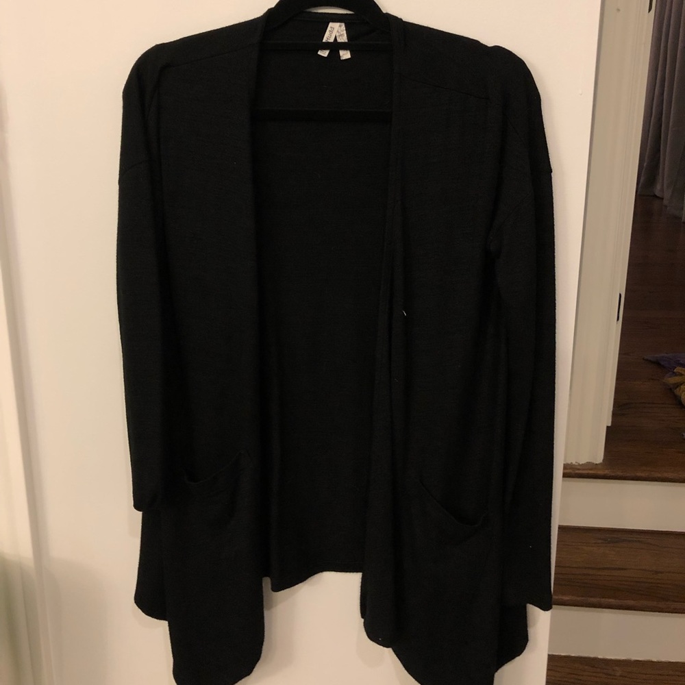 black cardigan